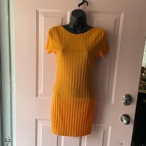 Pretty Little Thing-Orange Frill Edge Scoop Back Short Sleeve Bodycon Dress-SZ 6